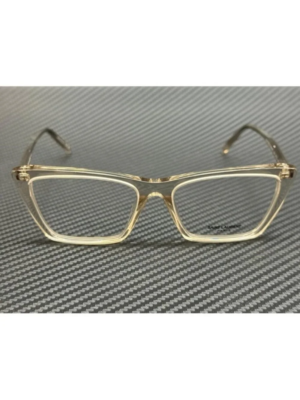 New Saint Laurent Women Beige Transparent Glasses 54-16-145